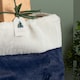 image 5 of 80 x 55cm Blue Soft Plush Christmas Sack with White Faux Fur Trim and Pom Poms
