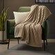 image 2 of Chunky Ribbed Mink Throw Ultra Soft Warm Elegant Blanket for Sofa Or Bed