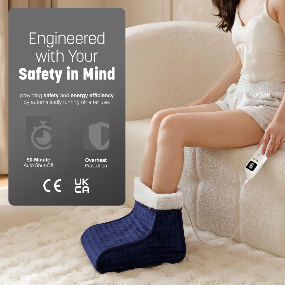 image 1 of Keplin Electric Foot Warmer with Adjustable Heat Settings and Timer