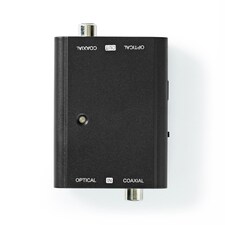 Nedis Digital Audio Converter, Bi-Directional Toslink Optical to Coaxial RCA S/P-DIF DAC, Converts Coaxial to Optical & Vise versa, Supports Dolby Digital 5.1 DTS AAC