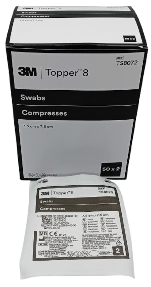 image 1 of Topper 8 Swabs 7.5cm x 7.5cm Box of 50