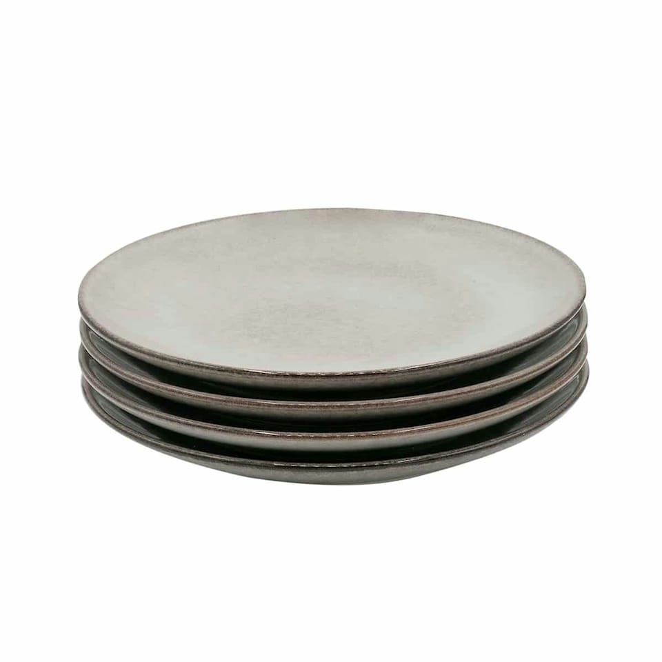 image 1 of Cooks Professional Nordic Stoneware Dinner Set | 24-Piece | Reactive Glaze | Grey