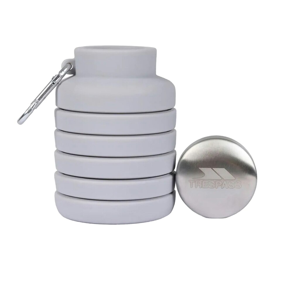 image 1 of Trespass Vavo Folding Carabiner Water Bottle - Platinum - One Size