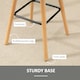 image 5 of HOMCOM Bar stool Set of 2 Armless Button-Tufted Counter Height Bar Chairs Grey