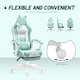 image 6 of HOMCOM Gaming Chair with Footrest, Reclining Computer Chair, Light Blue | Blue | White | One Size