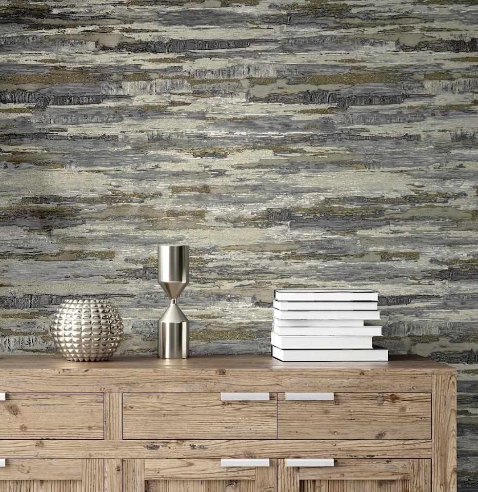 image 1 of Vymura M95699 Gianni Plain Wallpaper, Charcoal Taupe