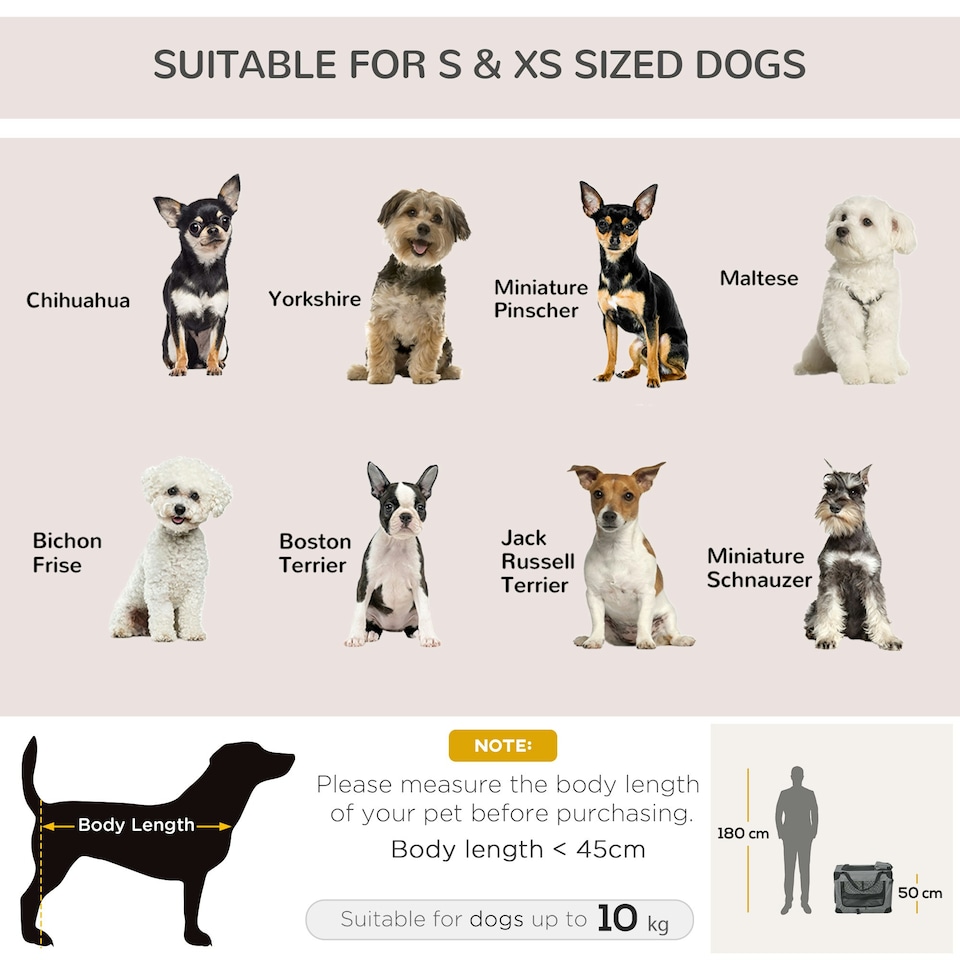 image 1 of PawHut Folding Pet Carrier Bag House W/ Cushion Storage, Grey 70x51x50cm