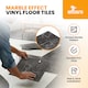 image 2 of NOVECRAFTO Self Adhesive Vinyl Floor Tiles - 12x12 in (30.5x30.5cm) - Waterproof 1.5mm Thick Peel & Stick Flooring - Luxe Marble Effect for Kitchen | Black | 0.9 sqm