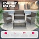image 4 of Garden Furniture Set Madeira - 2 armchairs, sofa, coffee table - Grey