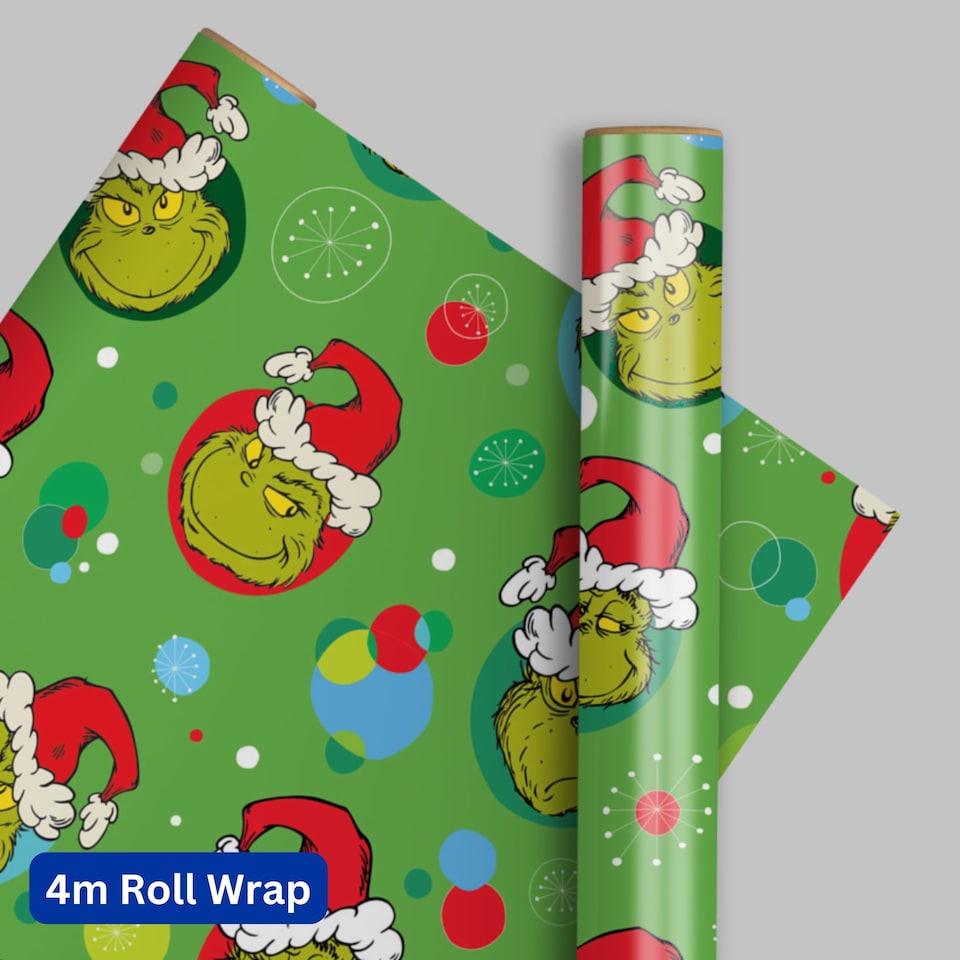 image 1 of The Grinch Christmas 4m Roll Wrapping Paper