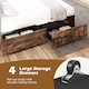 image 6 of COSTWAY Double Industrial Metal Platform Bed Grey