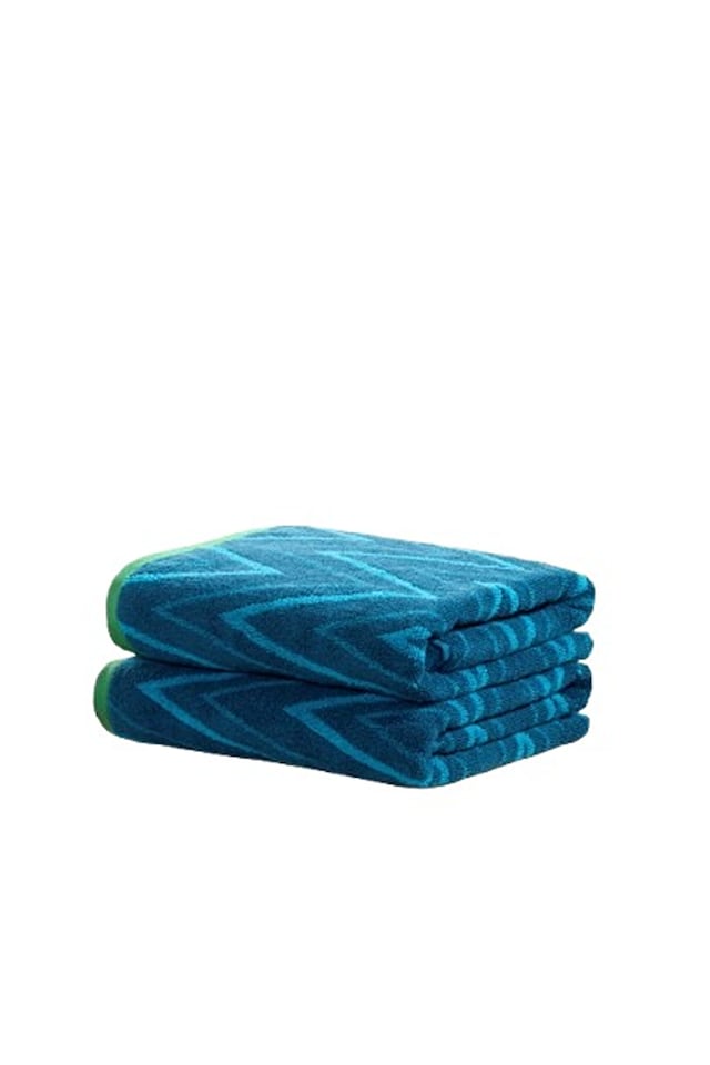 image 1 of Helix Cotton Towels Striped Luxury Soft Quick Dry Absorbent | Blue | Bath sheet | 1
