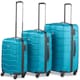 image 1 of VonHaus 3pc Teal Luggage Set, 360° Silent Spinner Wheels Blue
