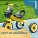 image 6 of AIYAPLAY Trike W/ Adjustable Seat Basket, Kids Tricycle for 2-5 Years Old Yellow