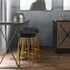 image 2 of Yaheetech 67 cm Tall Upholstered Velvet Counter Stools Black
