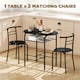 image 3 of HOMCOM Breakfast Bar Table and Stools Set, Dining Room Set with Shelf, Black | Black | Black