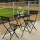 image 2 of Hectare 2 Seater Folding Powder Coated Metal Garden Dining Bistro Set Black