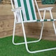 image 8 of 3 Pack of Folding Camping / Picnic Chair in Green and White Garden Patio | Green | Green