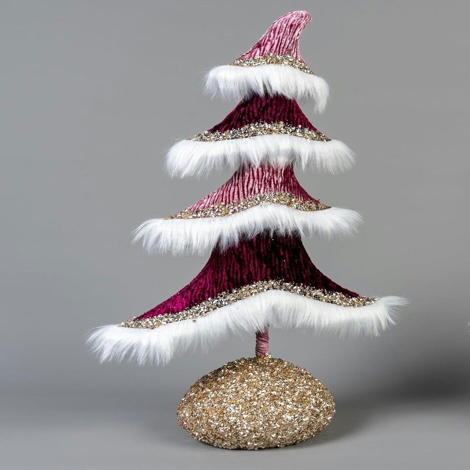 image 1 of 47cm Tree Burgundy & Gold