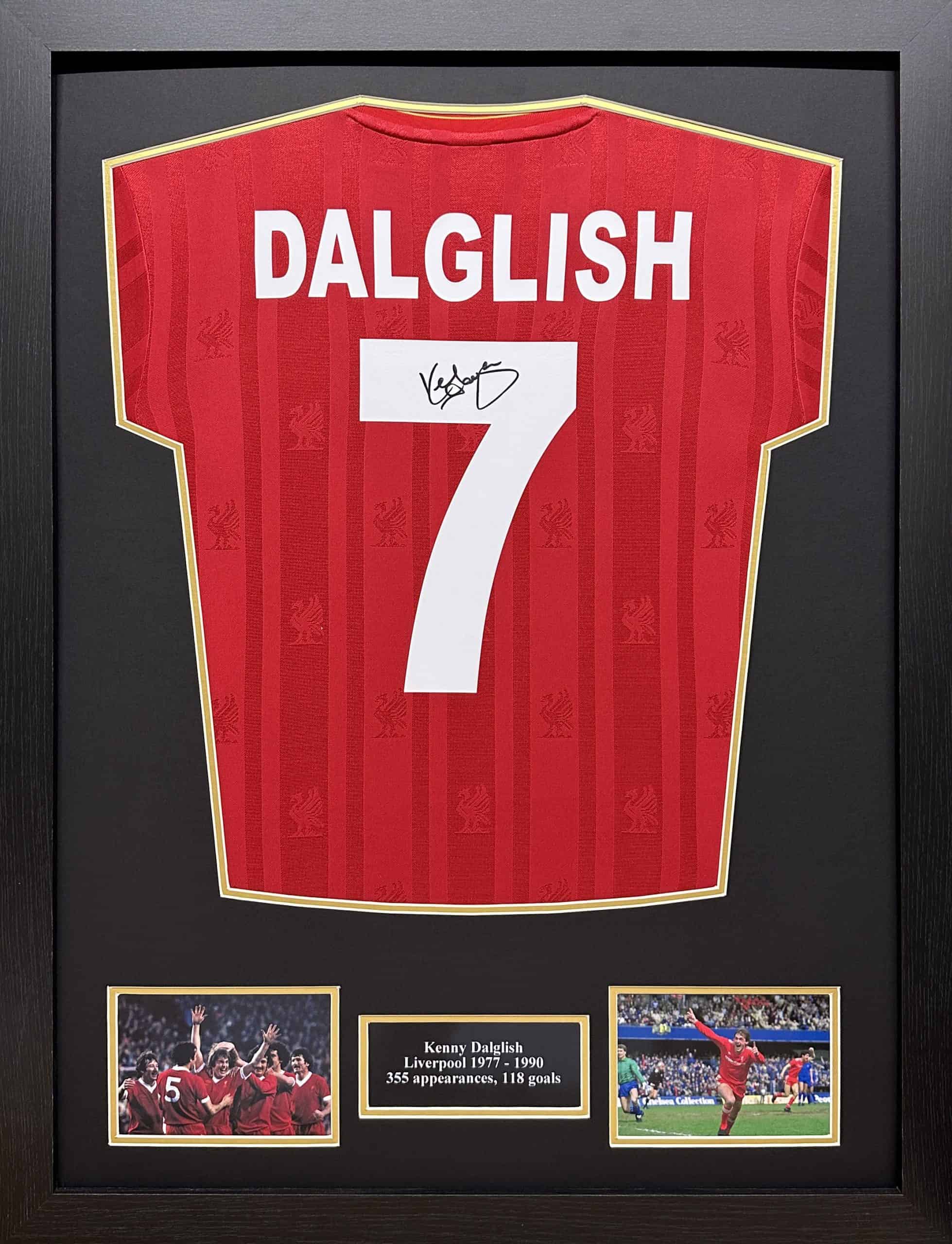 Thesco Kenny Dalglish Signed Liverpool 7 shirt - Tesco Groceries