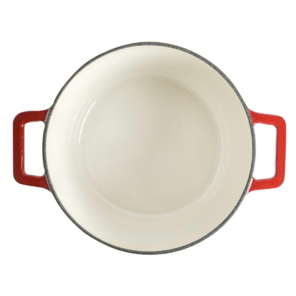 image 1 of Argon Tableware Round Cast Iron Casserole Dish - 4.65L - Red Ombre | Red | Red Ombre | 1