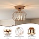 image 5 of Emitto Crystal Ceiling Light Semi Flush Mount Chandelier Modern Hallway | Gold