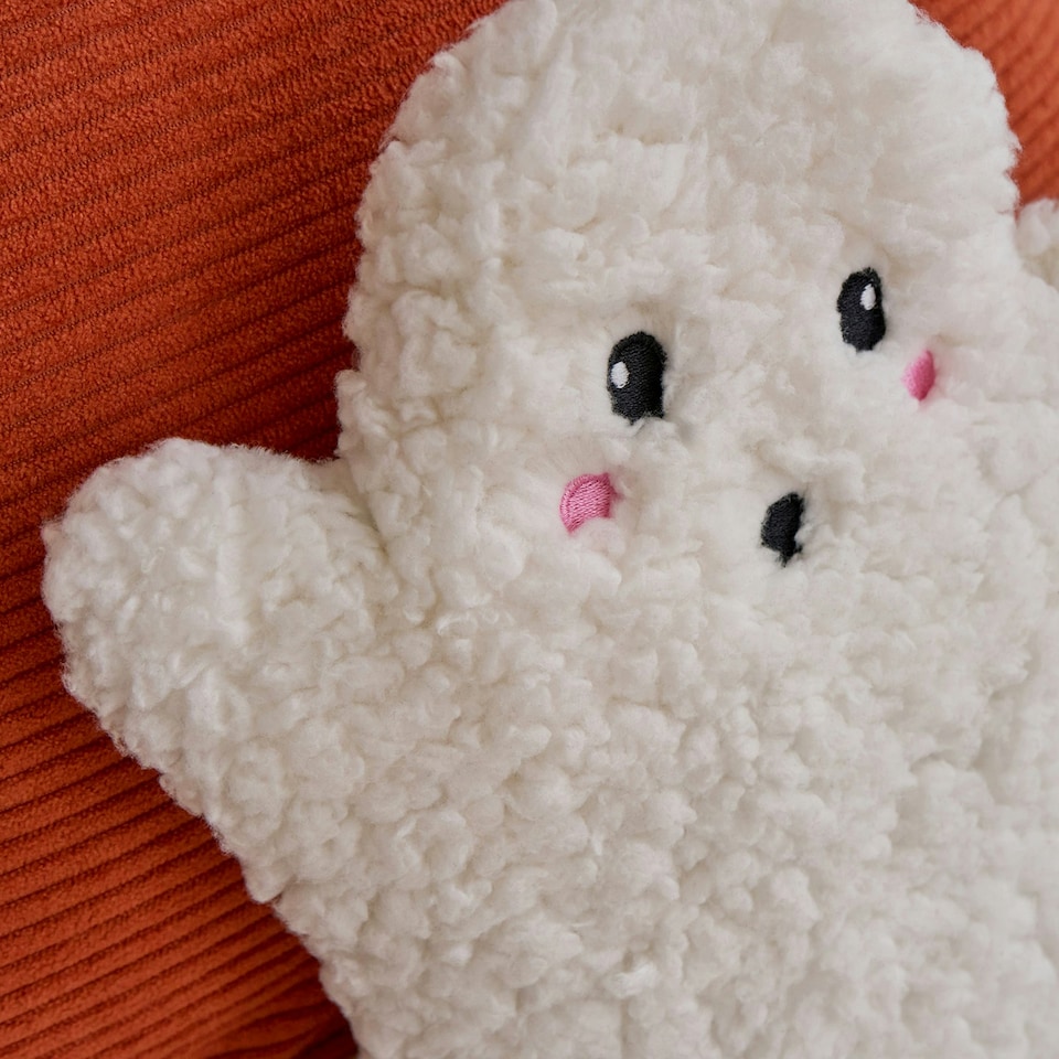 image 1 of OHS Ghost Halloween Autumnal Soft Plush Cosy Winter Warm Decor Microwavable Hottie Pad - Cream