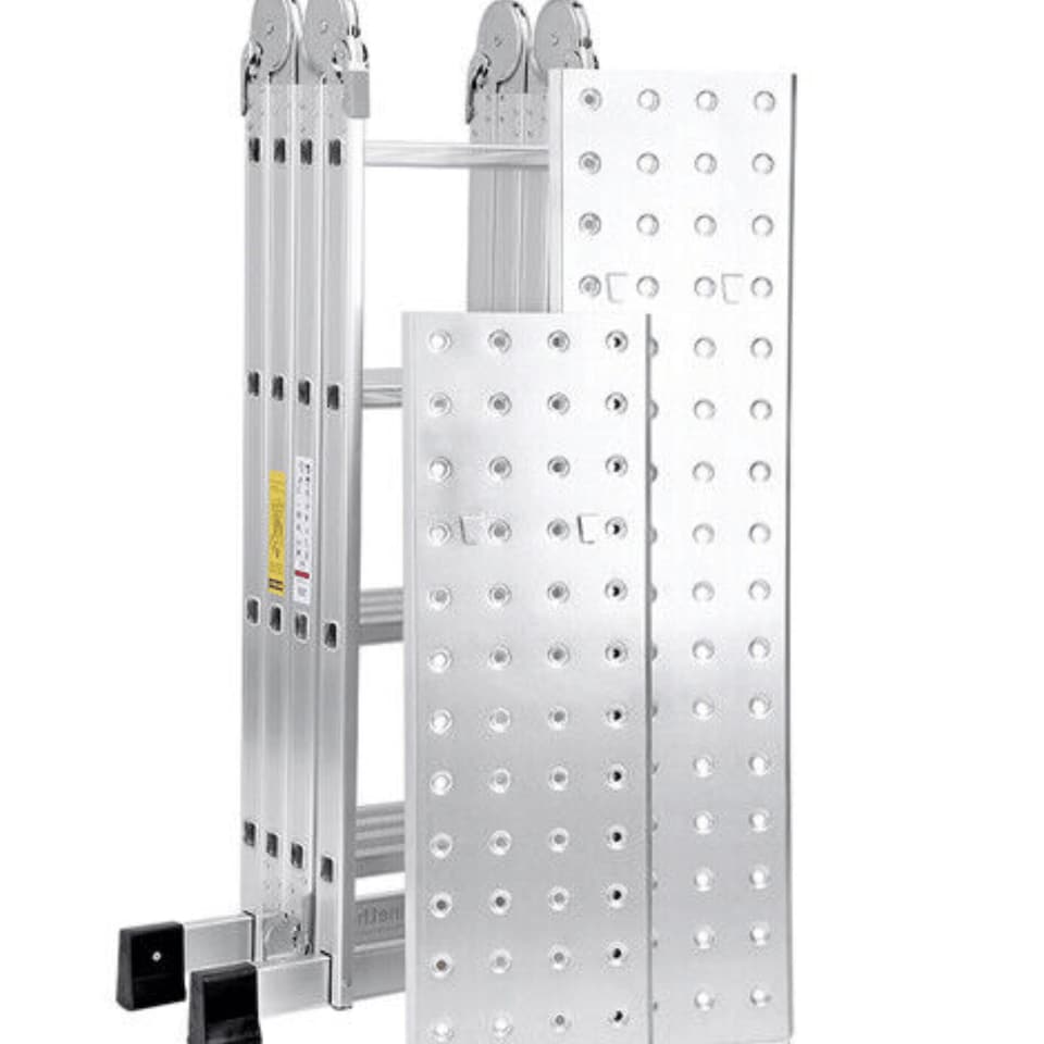 image 1 of 4.6m Large Lightweight Aluminium Folding Multi-position Work Platform Ladder
