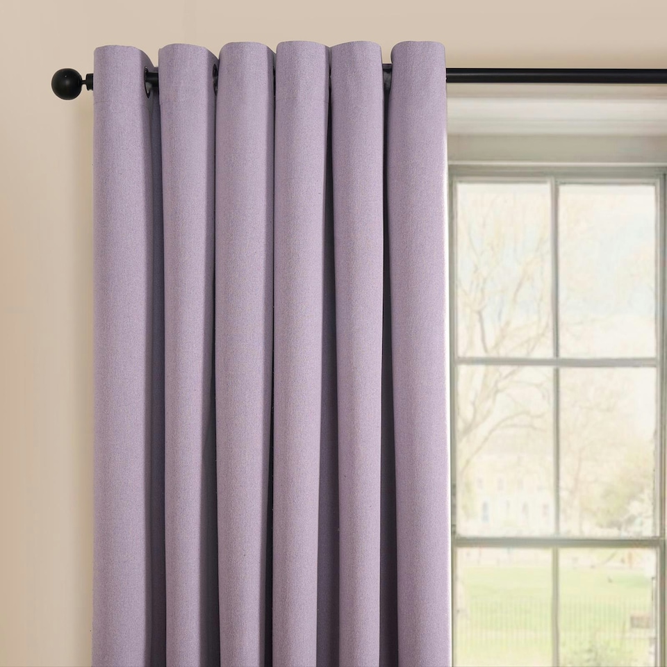 image 1 of OHS Woven Textured Blackout Eyelet Curtains, 90x90" - Lavender