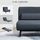 image 4 of HOMCOM Single Folding 5 Position Convertible Sleeper Sofa Bed Black