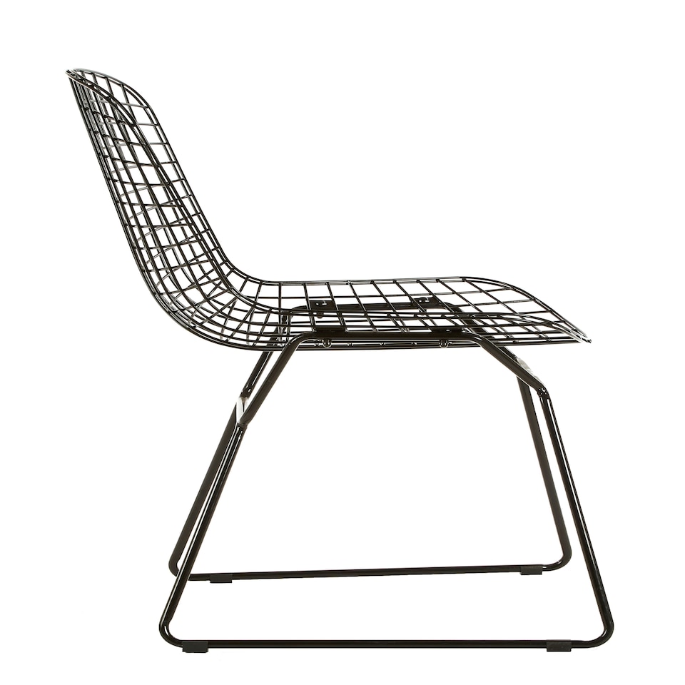 image 1 of Interiors by Premier Black Metal Wire Chair, Comfortable Seating Garden Wire Chair, Easy Cleaning Wire Frame