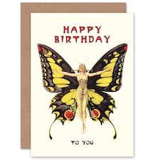 Butterfly Dancer Art Nouveau 1920s Retro For Her Birthday Card