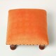 image 4 of Homescapes Mable Burnt Orange Velvet Square Footstool