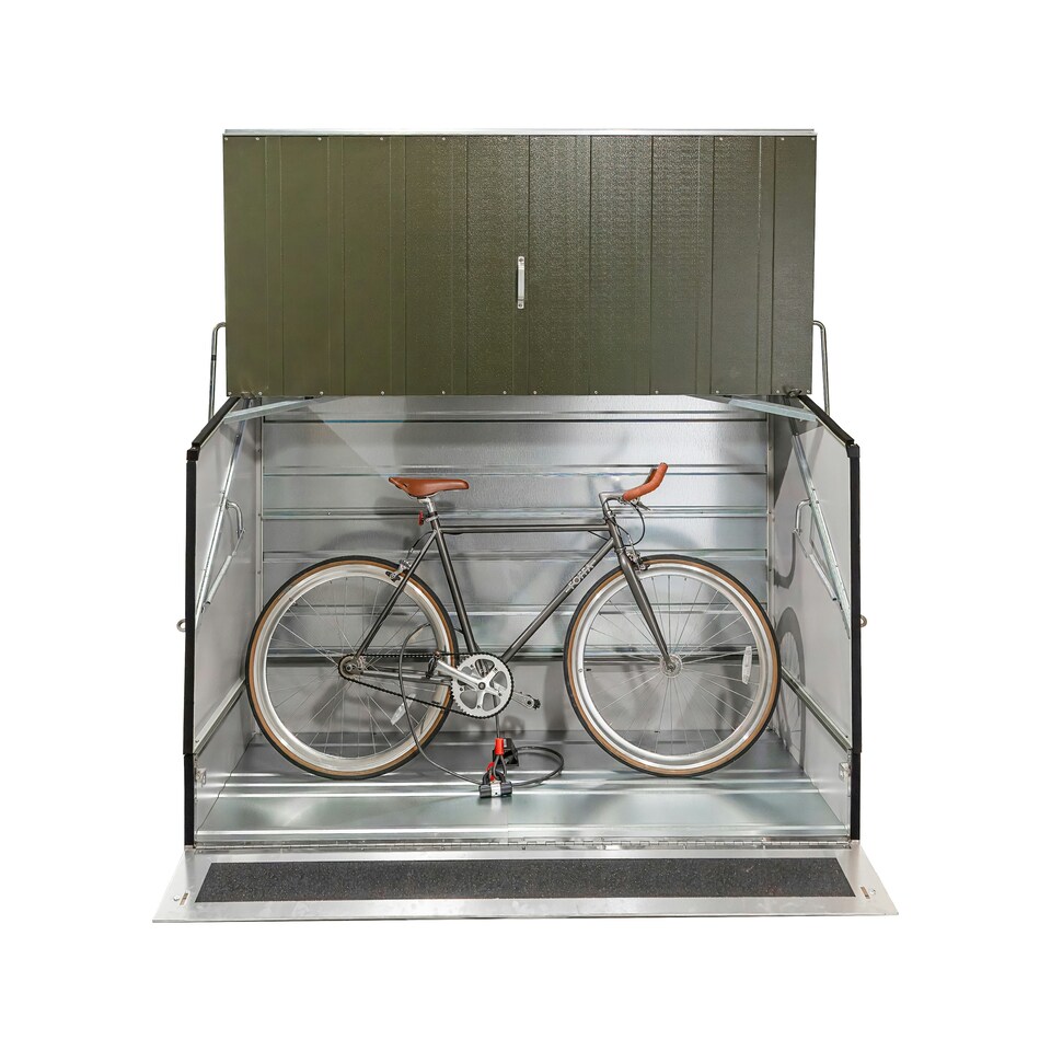 image 1 of Trimetals ProtectaCycle Secure Bike Store with Ramp – Police Approved - Fits up to 3 Adult Bikes Cream