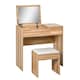 image 1 of HOMCOM Dressing Table Set Cushioned Stool Flip-up Mirror Drawer Chipboard Wood
