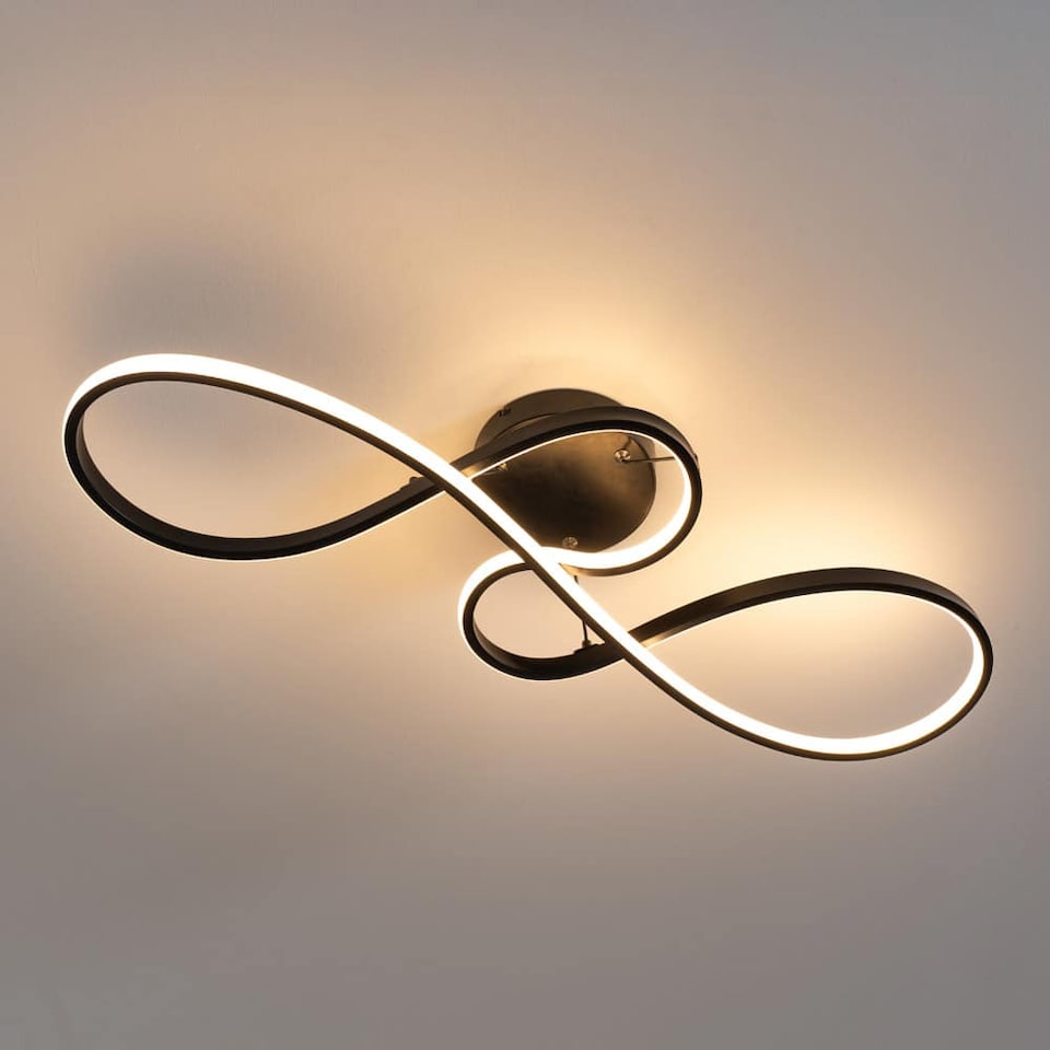 image 1 of ValueLights Infinity Matte Black Loop Bar LED Ceiling Light | Black