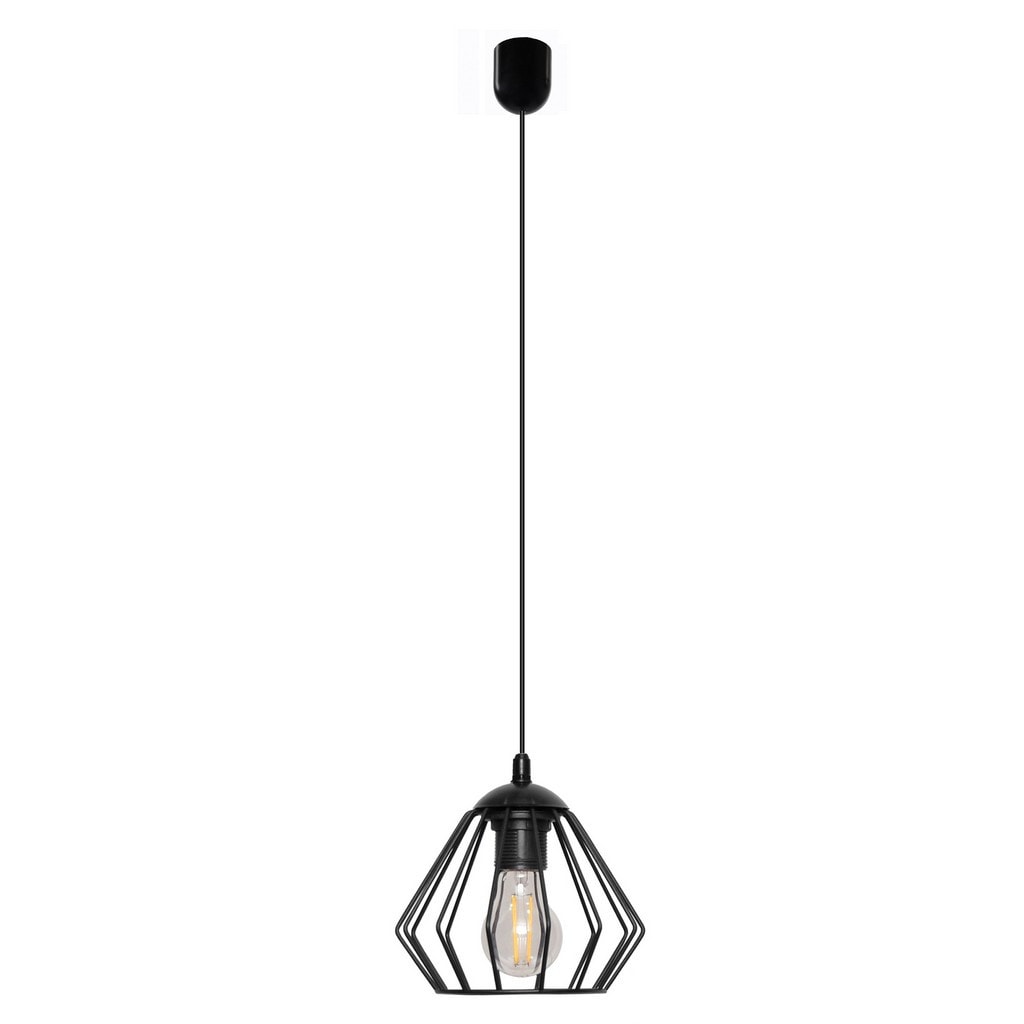 Netlighting Agat Wire Frame Pendant Ceiling Light Black 18cm