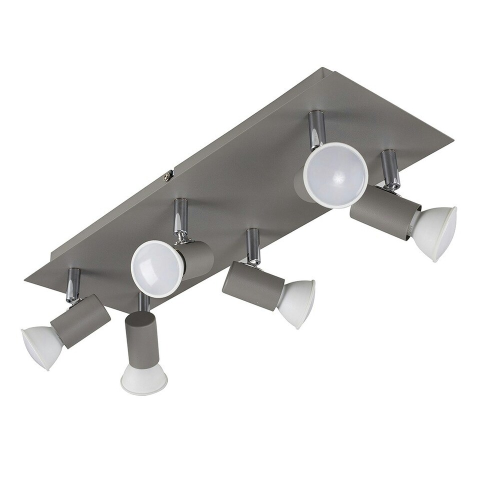 image 1 of ValueLights Consul Matte Grey Spotlight and GU10 Spotlight LED 5W Cool White 6500K Bulb