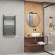 image 2 of Zennor - Anthracite Electric Towel Rail H800mm x W500mm Curved 300w Standard