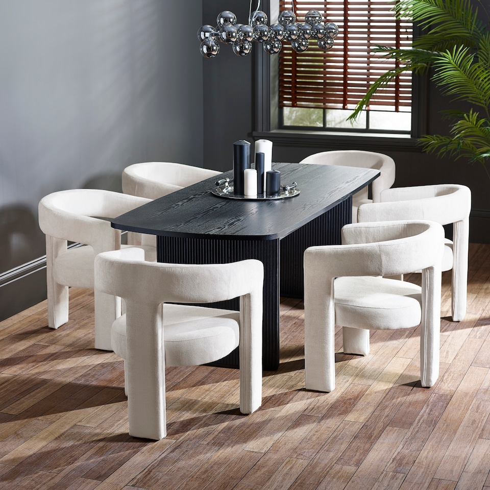 image 1 of Louis Fluted Extending Dining Table - Black