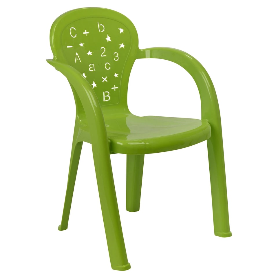 image 1 of Coloured Plastic Kids Chairs Stackable Nursery Indoor Outdoor Party Garden Play | Green | 4 Pcs Green | 4