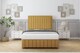 image 2 of Sloomy Pemberton Mustard Plush Divan Bed Base 2 Drawers Right Side With 54 Inch Floor Standing Headboard & 12 Inch Matching Footboard | Gold | Mustard | Small Double | 1