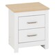image 1 of Portland 2 Drawer Bedside - L40 x W50 x H46 cm - White/Oak Effect