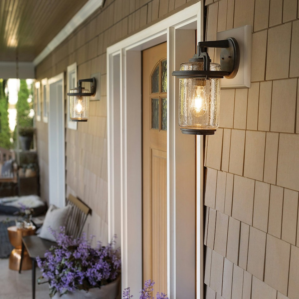 image 1 of Kichler Andover Outdoor 1 Light Wall Lantern Weathered Zinc IP44
