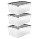 image 2 of 4 x 32 Litre Underbed Multipurpose Storage Boxes With Silver Lids
