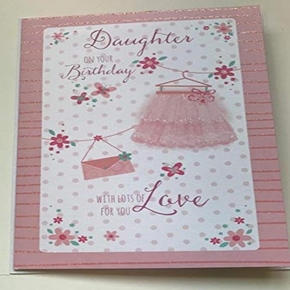 image 1 of Daughter On Your Birthday Morden Dress and Pursh Card Wishing Well