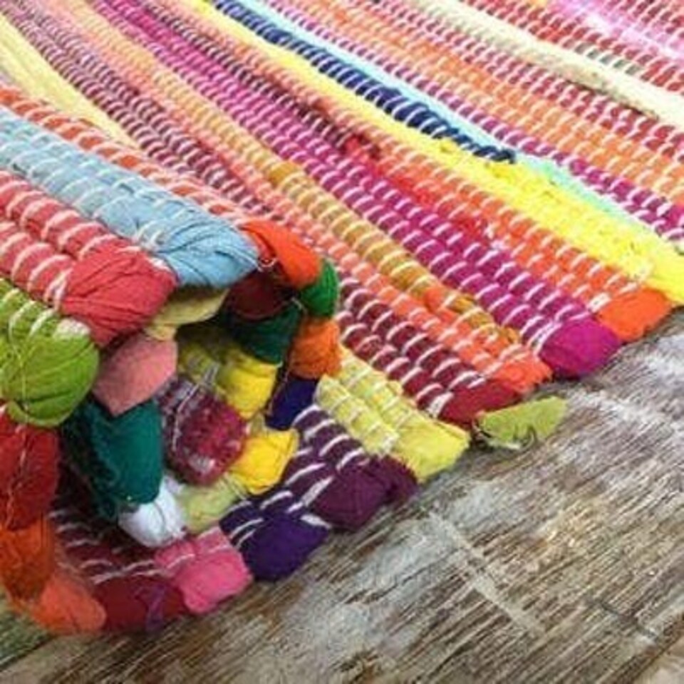 image 1 of RAINBOW Rug Outdoor and Indoor Flat Weave Style - L200 x W200 - Multicolour | Multi