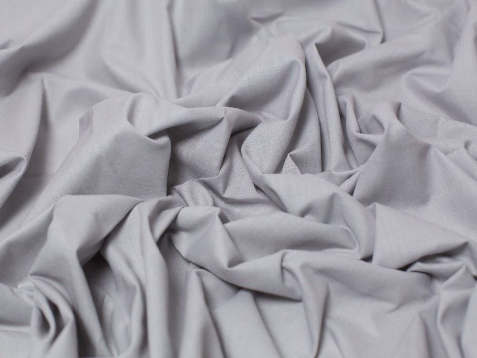 Minerva Core Range Silver Polycotton Sheeting Fabric for Upholstery, 235cm / 92" Wide - per metre