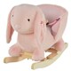 image 1 of HOMCOM Kids Rocking Rabbit, Plush Rocking Horse Ride-On with Sound, Wood Base, Seatbelt, for Ages 18-36 Months, Pink