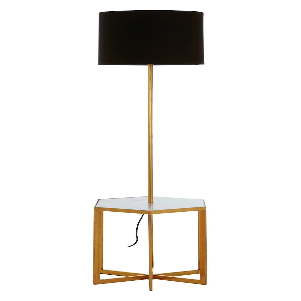 image 1 of Interiors by Premier Floorstanding Lamp, Adjustable Modern LED Standing Light, Slim Metal Frame Floor Lamp for Living Room Gold